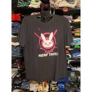 Overwatch D.Va Nerf This T-Shirt - Men's Large - Short Sleeve - Black